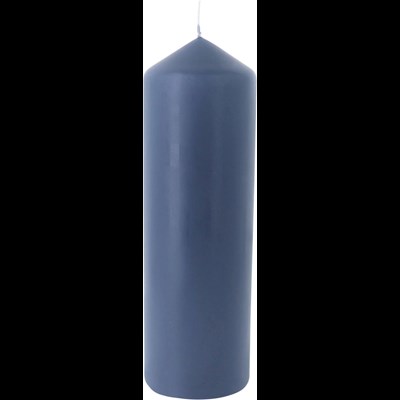 Bougie cylindre bleu fumée 8 × 25 cm